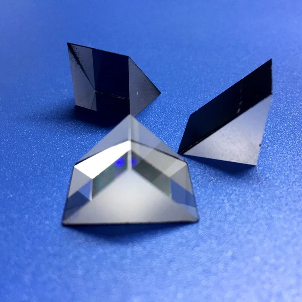 Prisma ottico ad angolo retto Riflessione interna da 15 mm con rivestimento riflettente in alluminio e vetro K9 con vernice nera