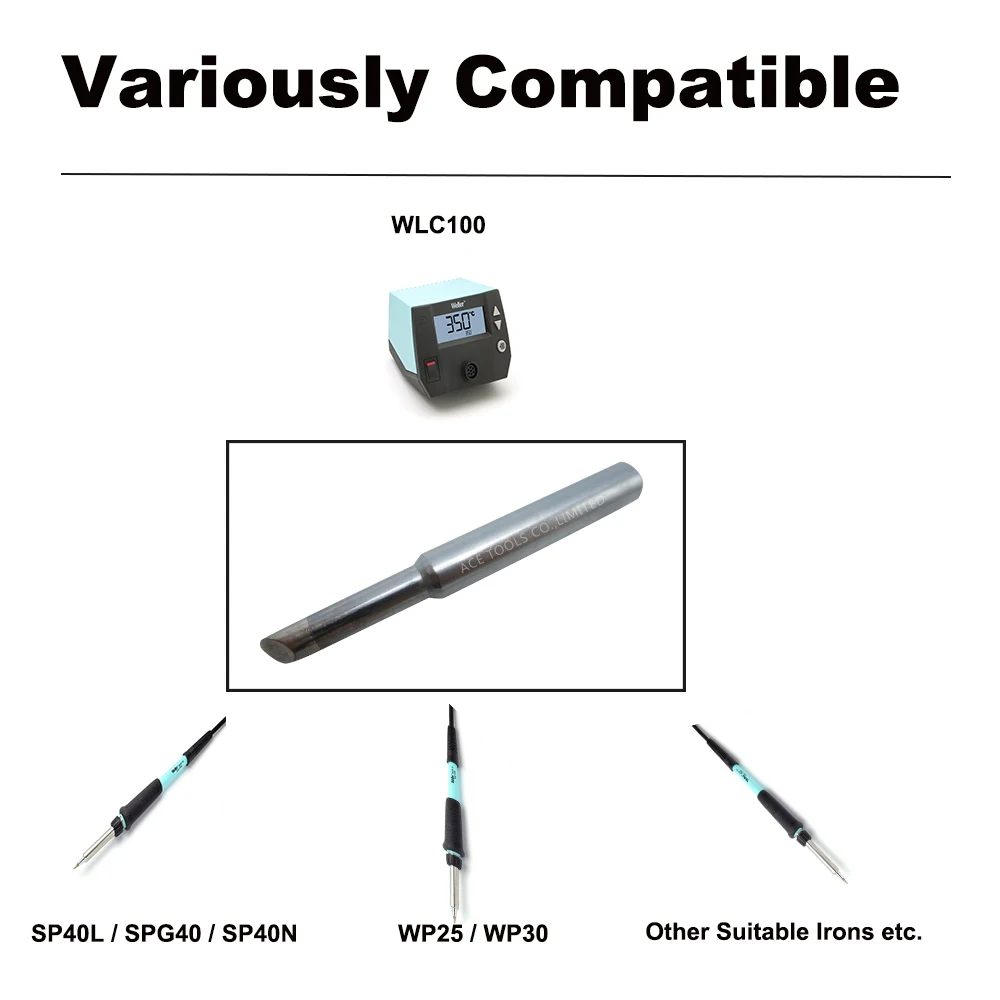 ST-C4 Soldering Tip Bevel 4มม.Fit WELLER SP40L SP40N SPG40 WP25 WP30 WP35 WLC100Replace เหล็กจับดินสอหัวฉีดเชื่อมบิต