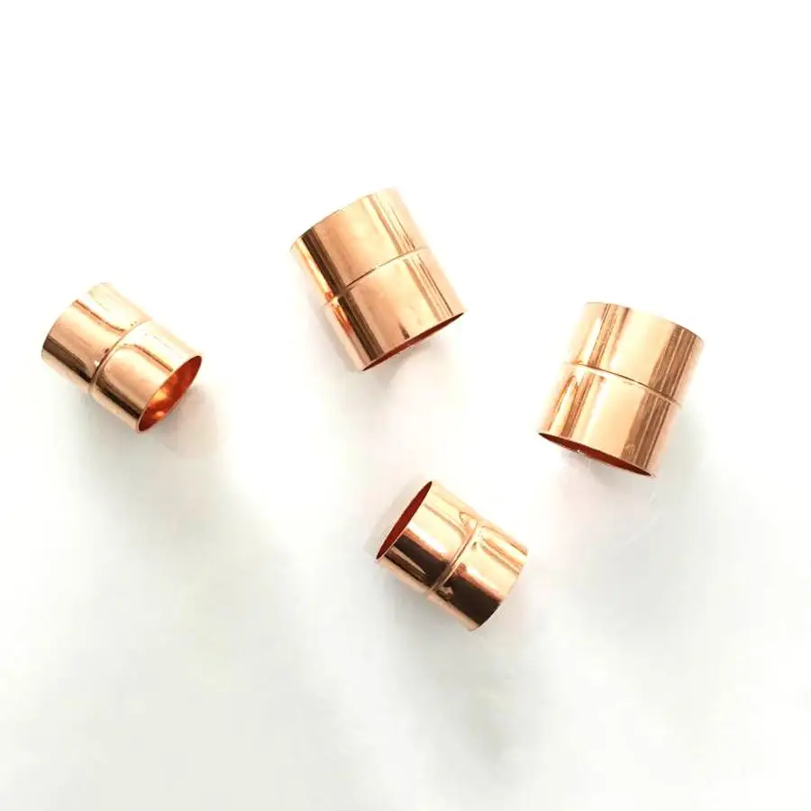 

15mm Inner Diameter Copper End Feed Straight Equal Coupling Plumbing Fitting Scoket Weld Water Gas Oil 0.7mm Thickness