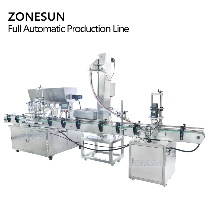 ZONESUN ZS-FAL180A3 المطهر اليد زيت مستحضرات تجميل عصير التلقائي زجاجة صغيرة جرة آلة تغطية العبوات خط إنتاج السيارات