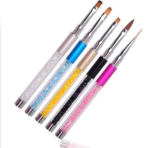 Pluma para diseño de uñas, herramienta de manicura, pincel para Nail Art, 5 uds.