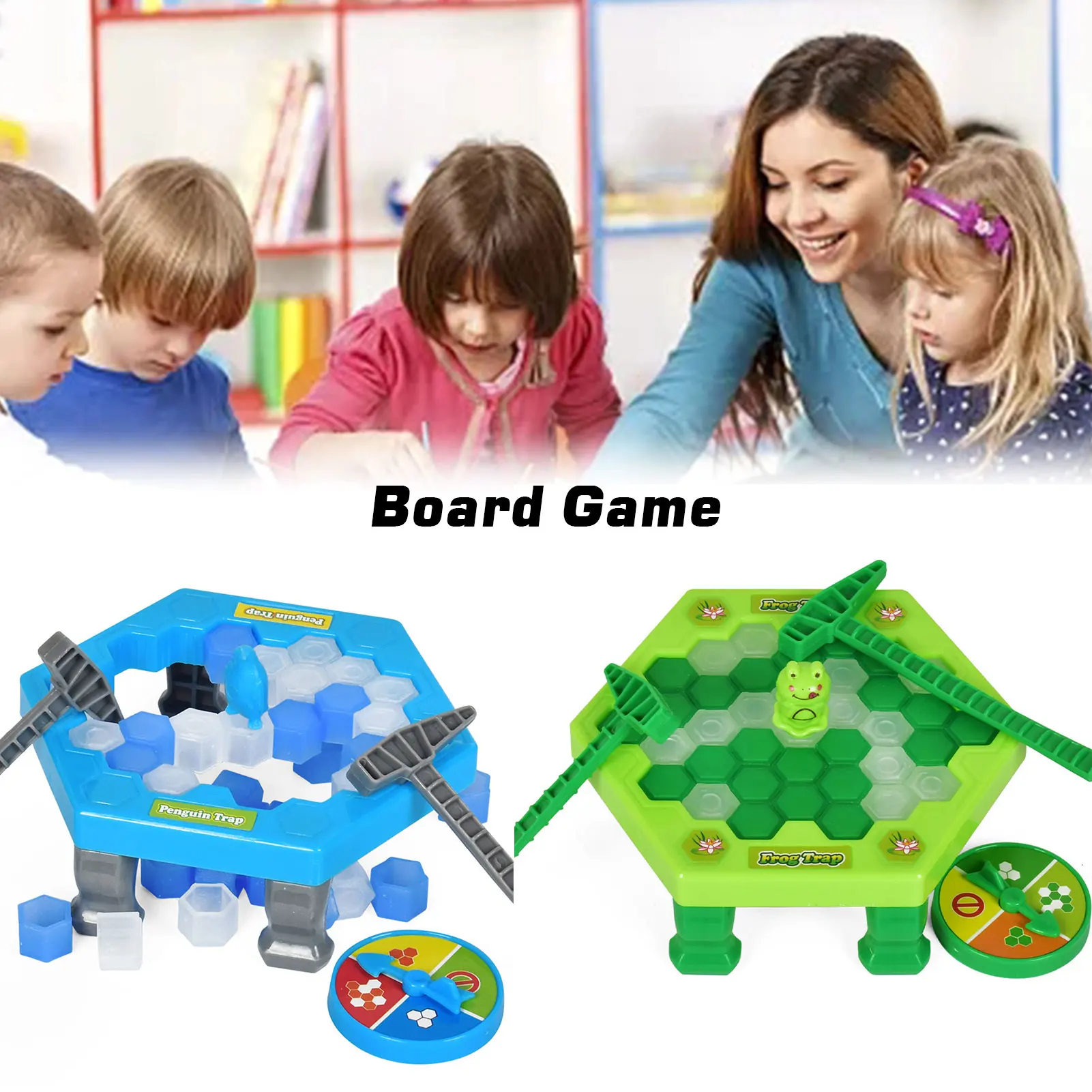 

Children's Mini Penguin Trap Board Game Rescue Penguin Hammer Block Toy Set Classic Party Game