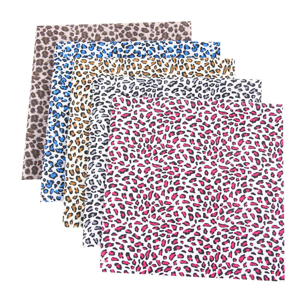 25*25cm Leopard Animal Printed 100%Cotton Plain Fabric Patchwork for DIY Sewing Handmade Clothing Pillow Home Textile Decoration