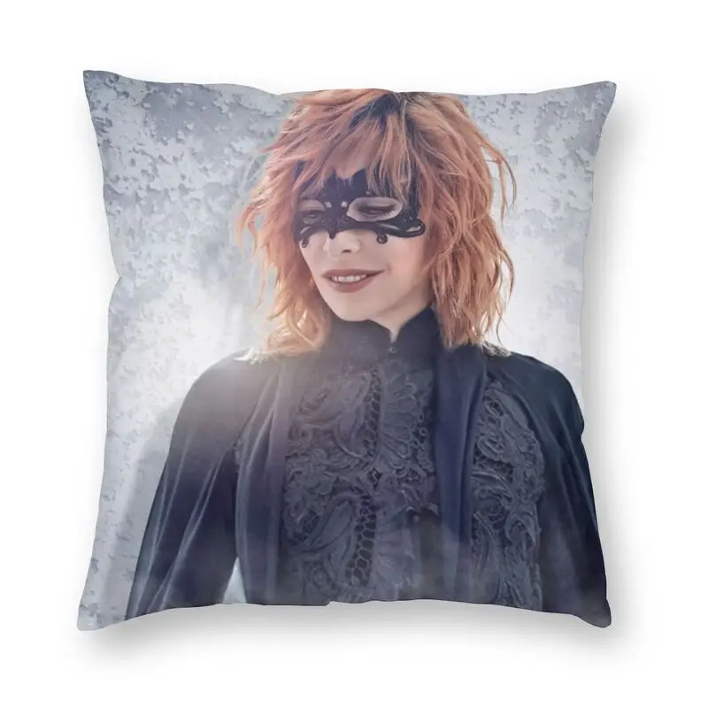 Cool Mylene Farmer Square Pillow Cover Home Decorative French singer Cushion Cover Throw Pillow for Sofa Double-sided Printing