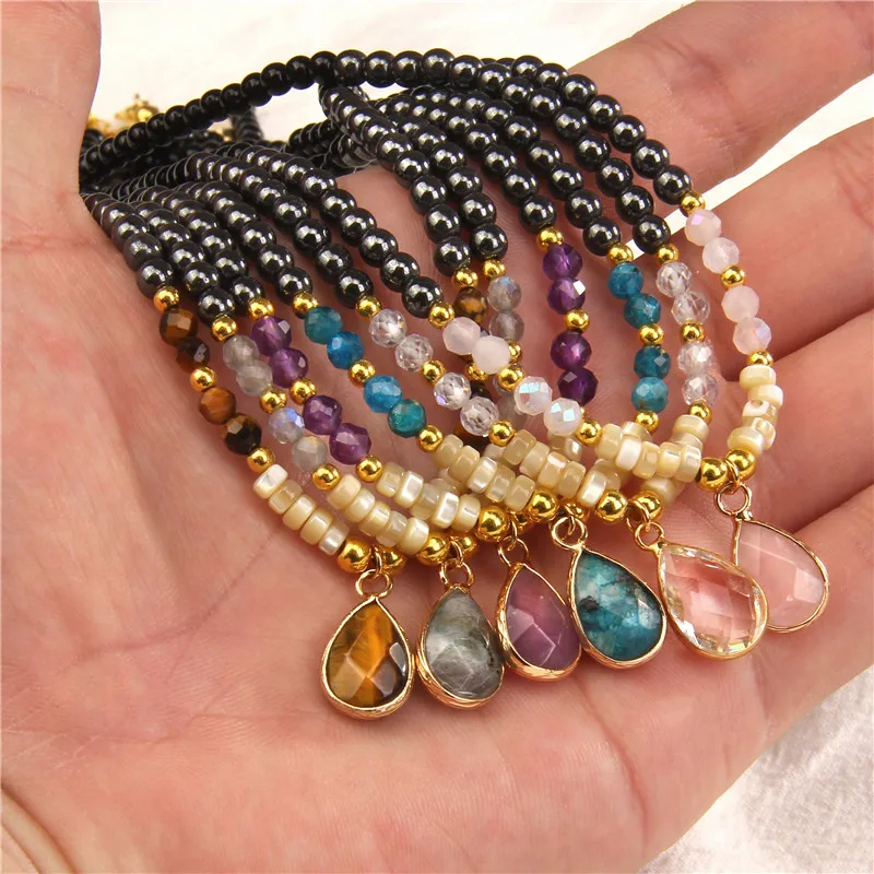 Chakra Natural Stone Necklace Fashion Chokers Gems Beaded Chains for Women Men Crystal Pendant Necklace for Jewelry Reik Party