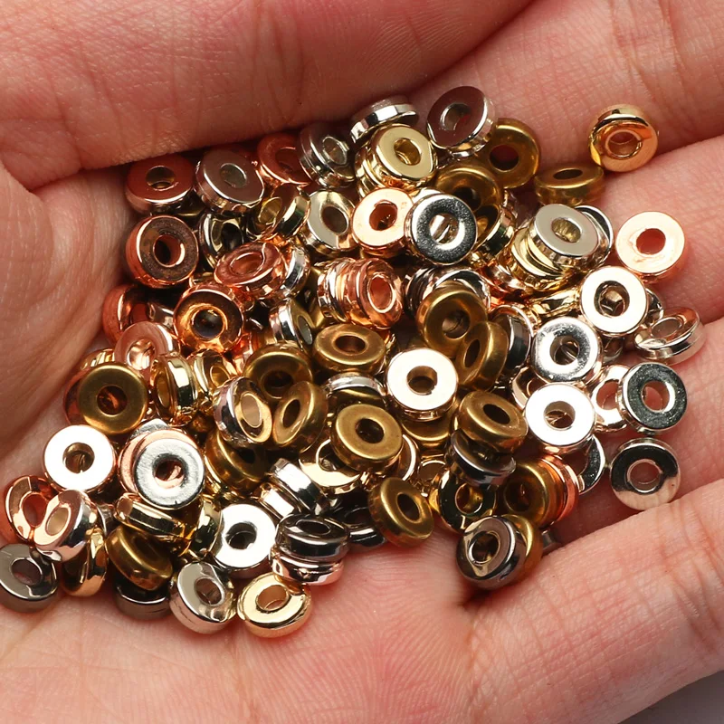 200/400Pcs/lot 6x2mm Acrylic CCB Beads Round Disc Seed Spacer Beads For Jewelry Making Findings Bracelet Diy Accessories