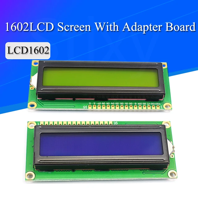 LCD1602 1602 Moduł LCD Niebieski / Żółty Zielony Ekran 16x2 Wyświetlacz LCD PCF8574T PCF8574 IIC I2C Interfejs 5V dla Arduino