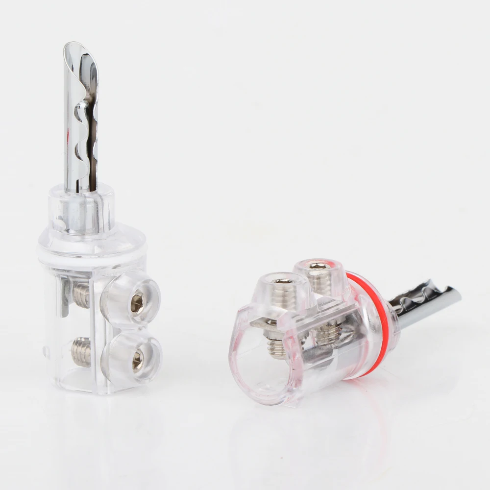 4 Stück Hochwertige 4mm Rhodium-Beschichtete BFA-Bananenstecker mit Transparenter Abdeckung für Lautsprecherkabel – Detail 3