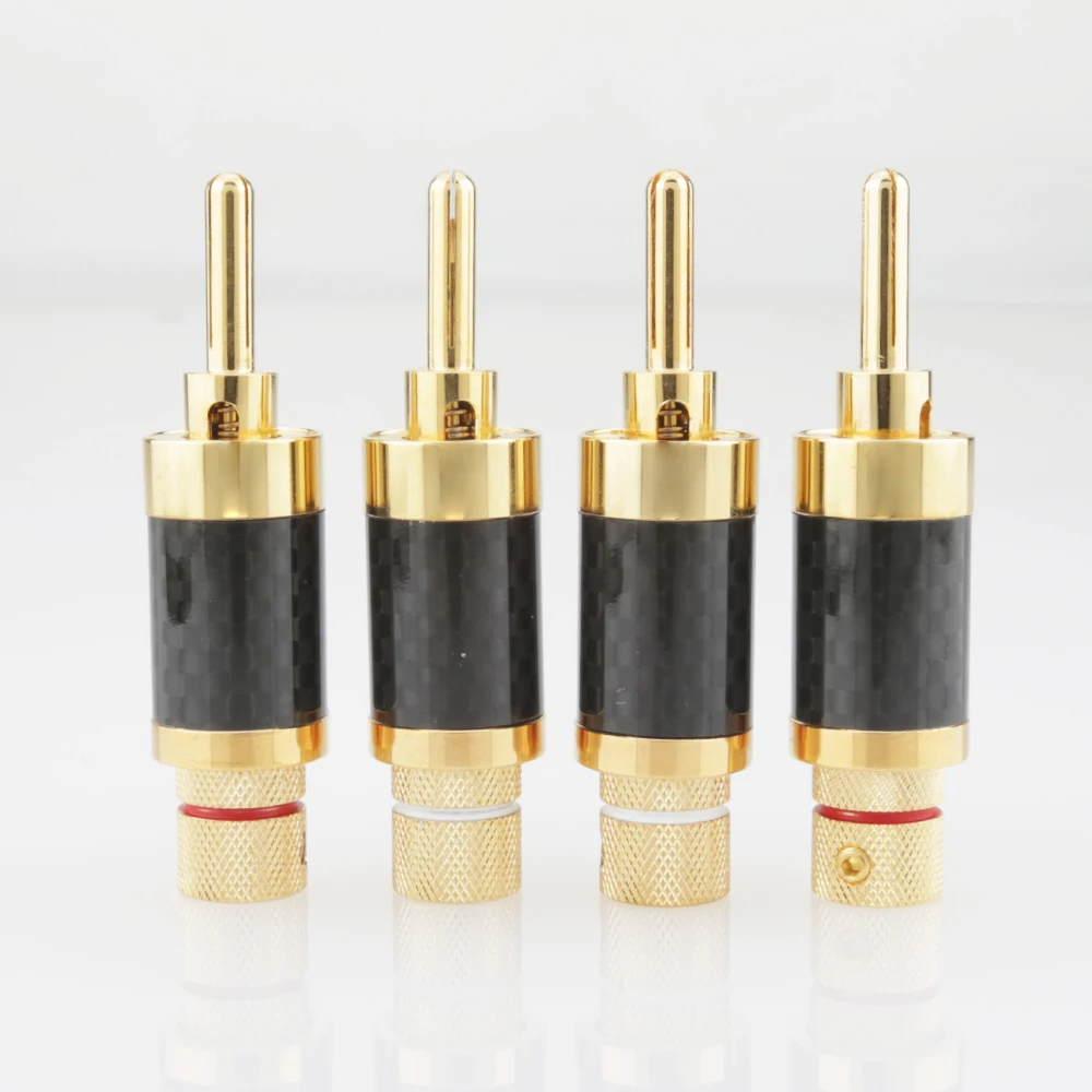 

Audio VB430G Hifi Gold Plated Carbon Fiber Speaker Cable Wire Banana Plug Connector 7mm