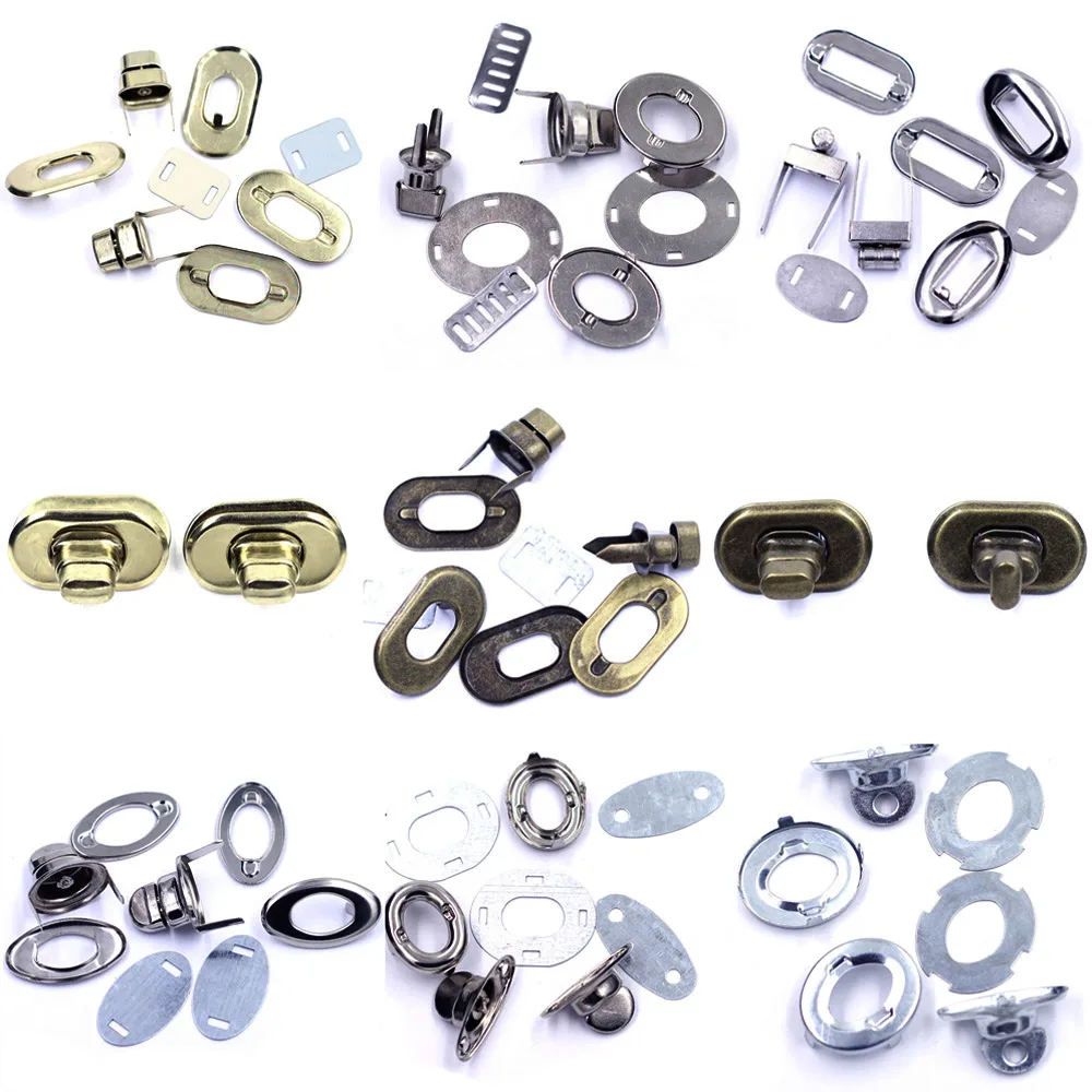 

5Sets Turn Locks Twist Switch Clasps Buckle For Shoulder Handbag Purse Bag Hardware DIY Accessories