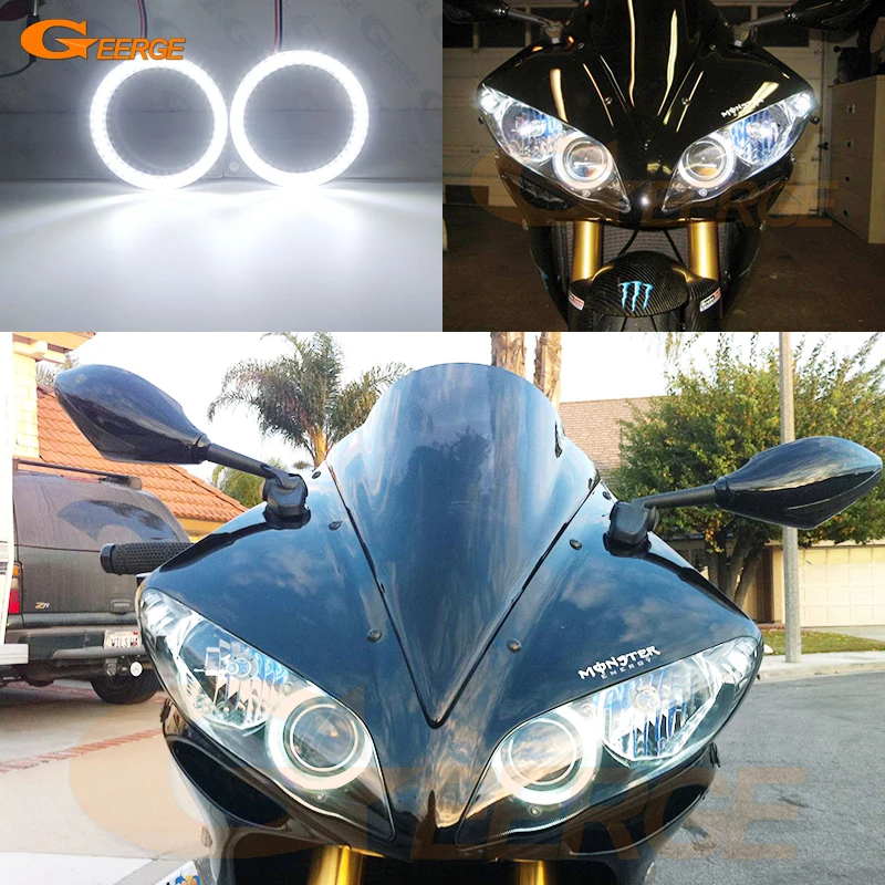 For Yamaha R1 YZF-R1 2004 2005 2006 2007 2008 Excellent Ultra Bright Smd Led Angel Eyes DRL Halo Rings Day Light