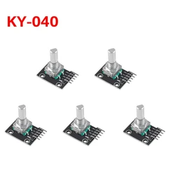 5Pcs for Arduino 360 Degree Rotary Encoder Module KY-040 Brick Sensor Development Board with Push Button