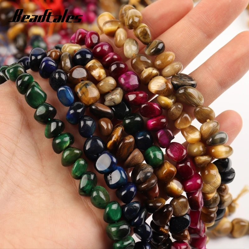 8mm Natural Stone Irregular Agate Tiger Eye Beads Round Loose Spaced Beads For Jewelry Making Necklace Bracelet DIY Accessories