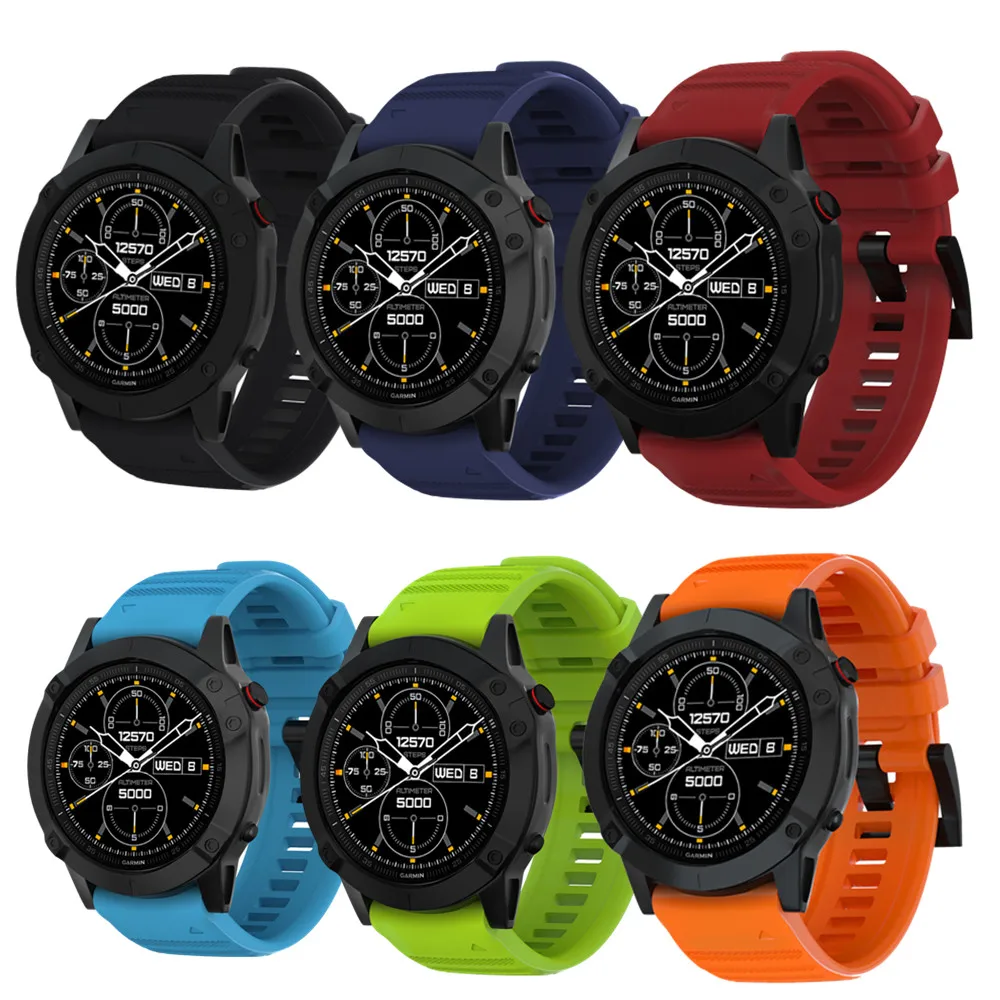 Quick Release Silicone Easyfit Watch Band 20/22/26mm Wriststrap For Garmin Fenix 6S 6 6X 5S 5 5X 3 3HR Forerunner 935 945 Watch