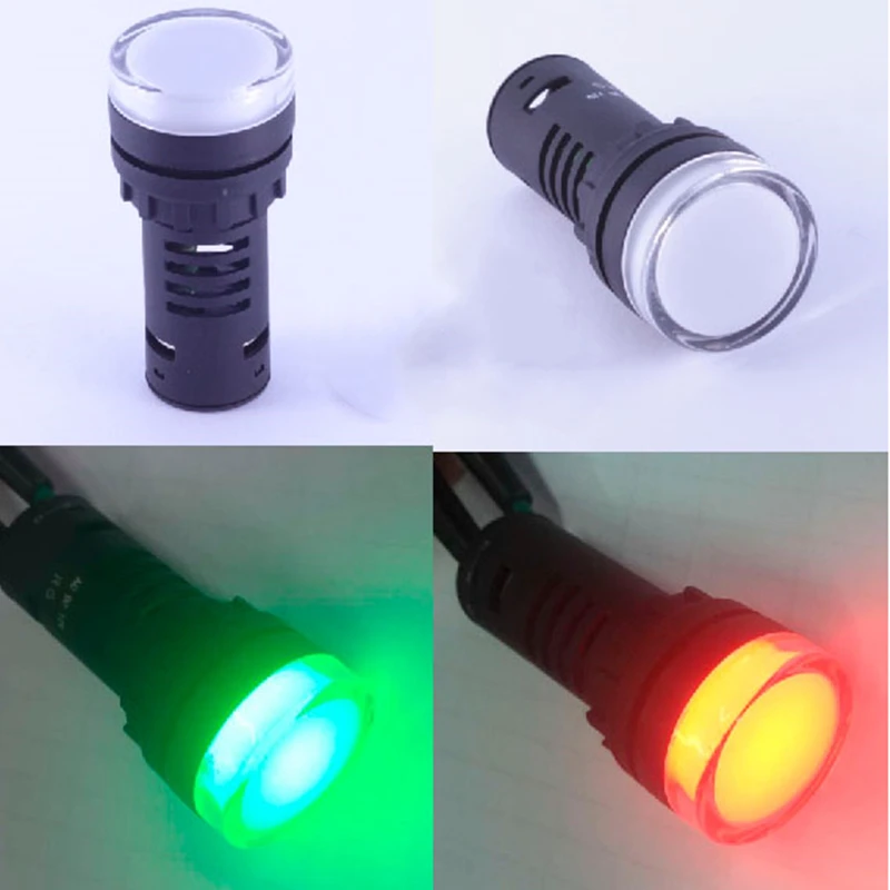 ELEWIND 22MM red and green two dual color indicator light signal lamp pilot lamp (AD16-22SS/R-G/12V)