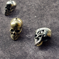 Brass Skull Knife Beads sculpture Three Holes DIY Keychain Handmade Lanyard Pendants Trinkets Woven Umbrella Rope Hanging Key