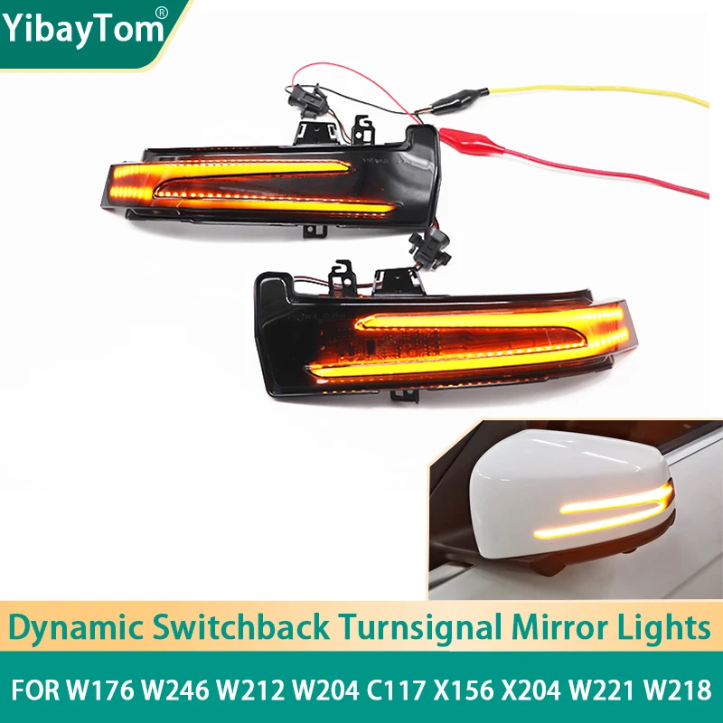 Dynamic Turn Signal LED Light Mirror Indicator Trim For Mercedes Benz W204 CLA A B C E S GLA GLK CLS Class W176 W212 accesorries