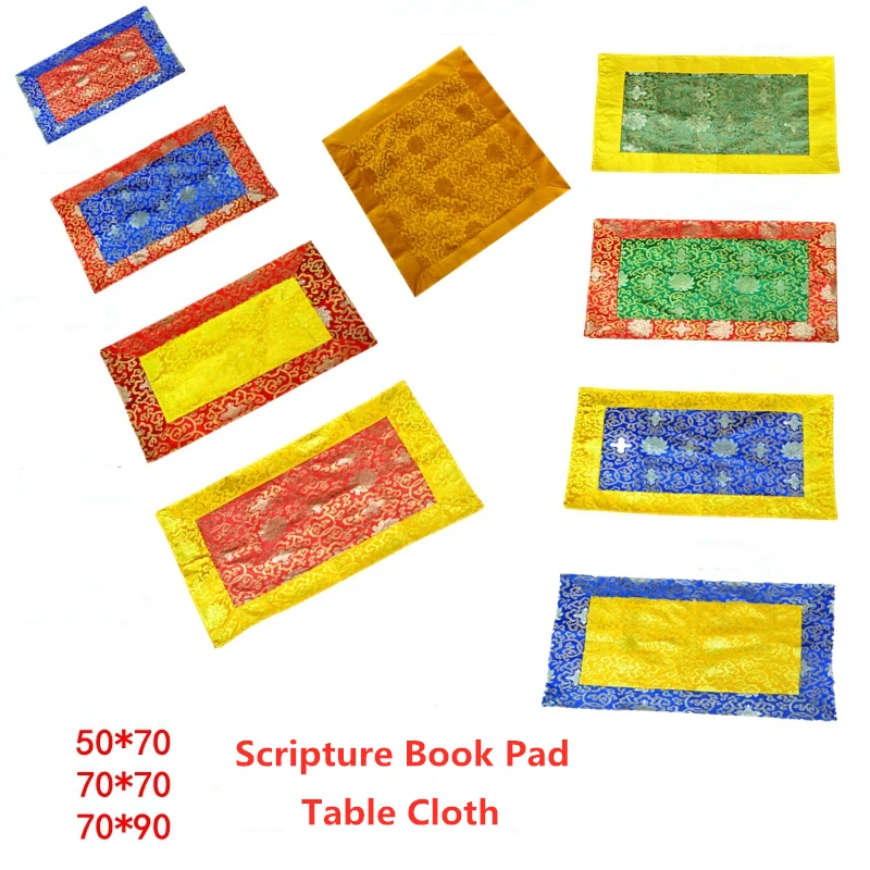 Luxury Tibetan-Style Scripture Book Pad Enshrine Buddha Cover Cloth Chinese Silk Brocade Tablecloth Implement Table Mat