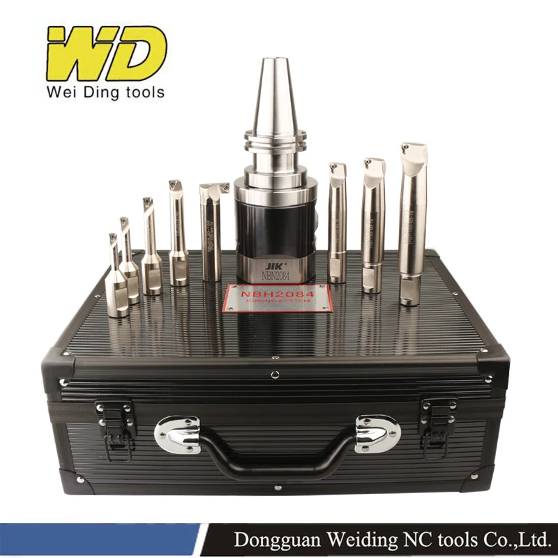 

High Precision 0.01mm SK40 NBH2084 Boring System Boring Heads with 8pcs Boring Bar for Boring range 8-280mm