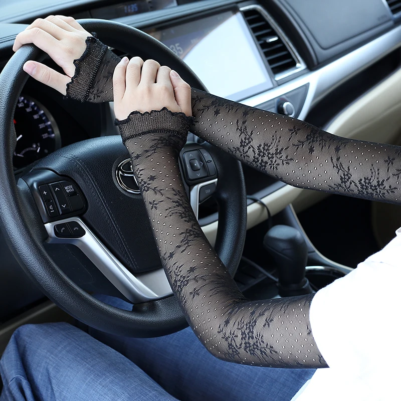 Women's summer long lace sunscreen sleeves high elasticity scar tattoo fashion decoration driving riding