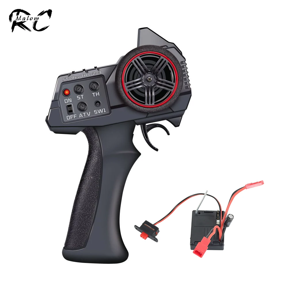 

AX-7S 2.4G 3CH Transmitter RC Car Remote Controller with 2 in 1 Receiver ESC for 1/14 1/16 1/18 1/24 RC Boat RC Car SCX24 MN WPL