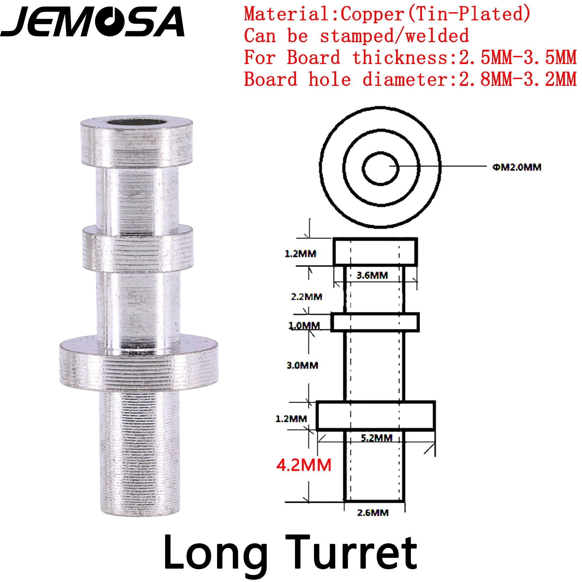 Turret lug-Placa de etiqueta de Audio para amplificador de tubo, Terminal de torreta, Kit de bricolaje, torreta de estaño chapada en cobre