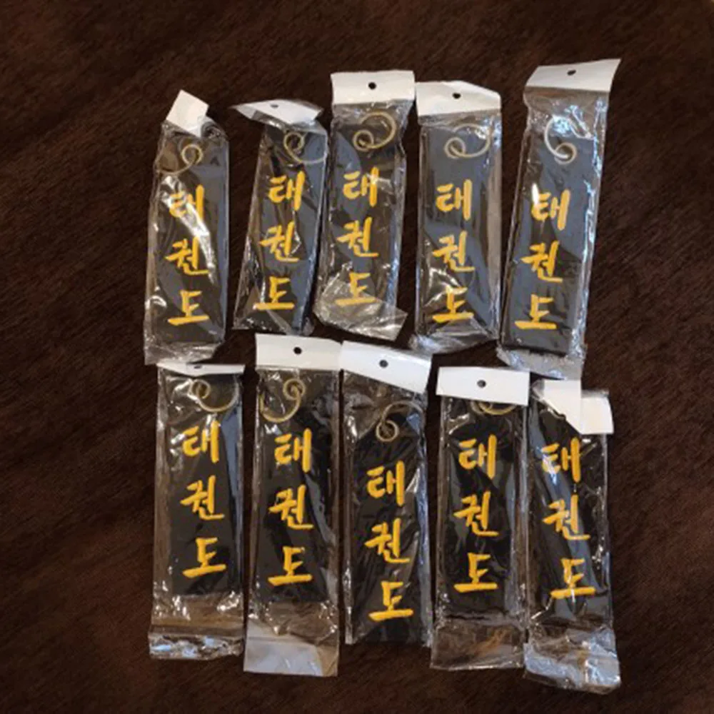 Hot Sale Taekwondo Black Belt Pendant Taekwondo Keychain keepsake gifts Taekwondo Bag Key Ring Embroidery souvenir send friend
