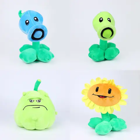 Big Size 30cm Plants vs Zombies Plush Stuffed Toys PVZ Peashooter Squash Sunflower Plush Soft Toy Doll for Children Kids Gifts