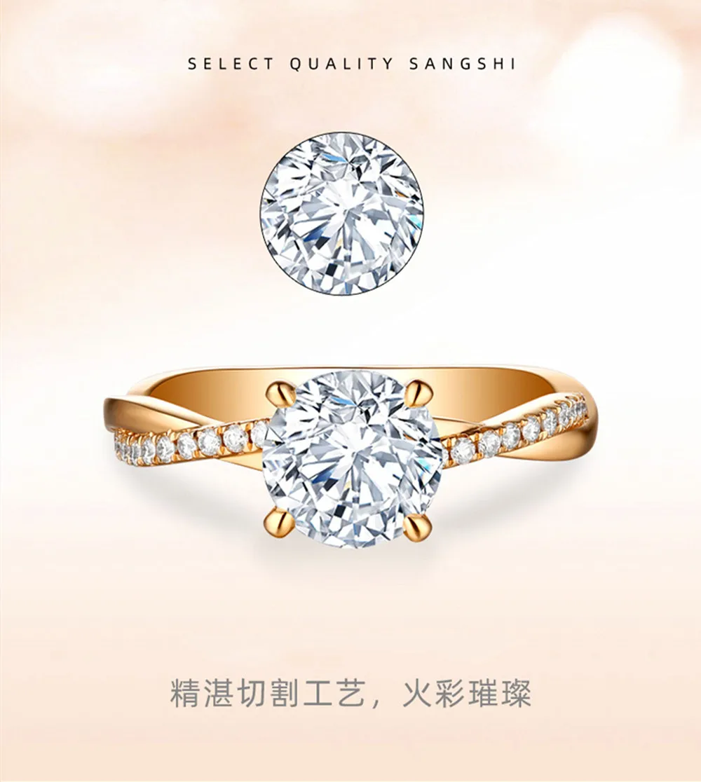 Thời Trang Cổ Điển Bling Đá Zircon AAA Kim Cương Đá Quý Cưới Cho Nữ, Nhẫn Nữ Hoa Hồng Màu Vàng Trang Sức Bijoux Bague Đảng Quà Tặng