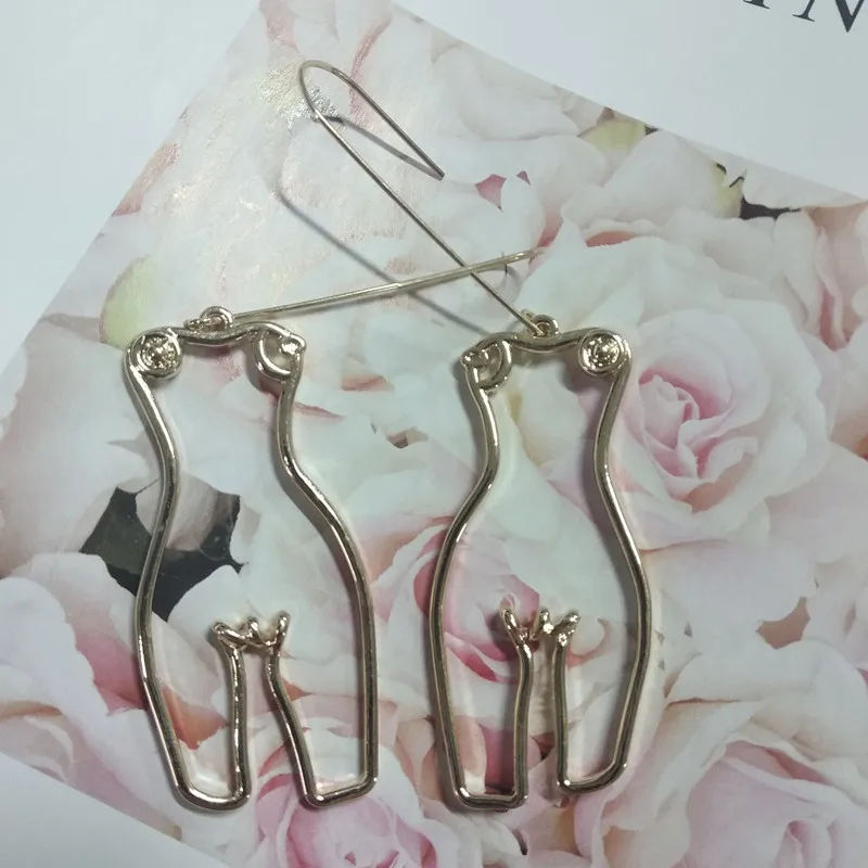 E239 أقراط الجسم المعدنية للنساء ، تفريغ الهندسة التجريدية هوما الجسم سبيكة إسقاط أقراط ، مزاجه اكسسوارات بالجملة #4