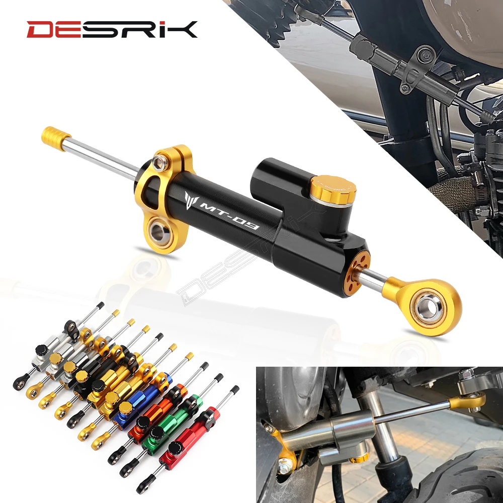 DESRIK Universal Motorcycle Adjustable Steering Damper Stabilizer For Yamaha MT 07 MT-07 MT07 MT09 MT 09 MT-09 All Years