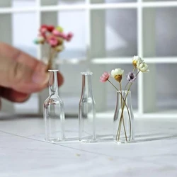 3Pcs 1: 12 Poppenhuis Miniatuur Glazen Fles Keuken Woonkamer Accessoires Decor Dollhouse Miniatuur Accessoires