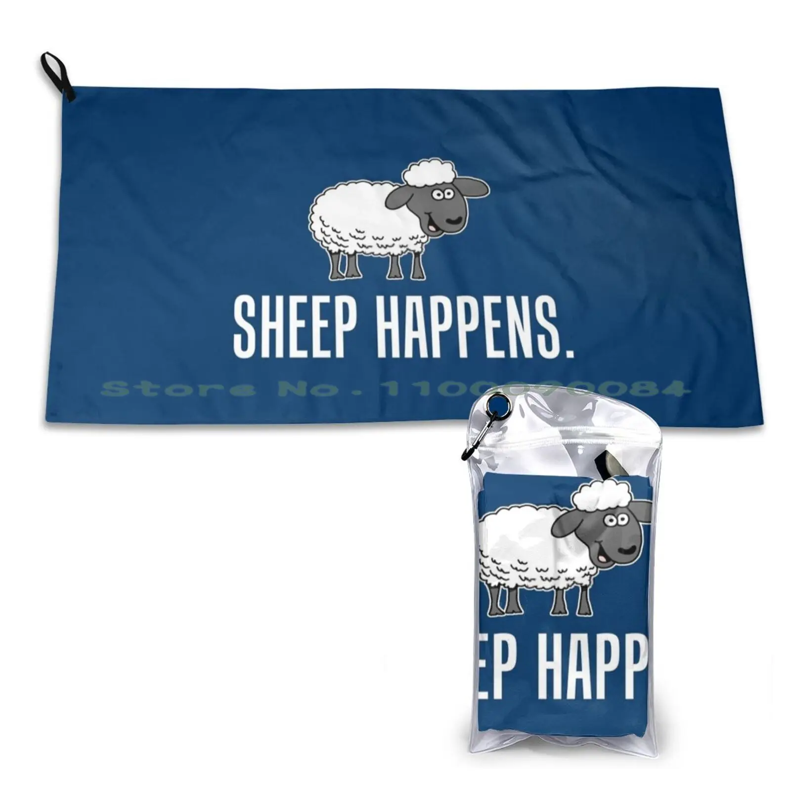 Sheep Happens Cartoon Sheep Quick Dry Towel Gym Sports Bath Portable Ahoy Boat Sailing Water Lighthouse Anchor Ship Sailor