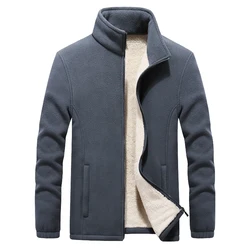 2021 New Classic Stand Collar Winter Men's Polar Fleece Jackets Casual Thicken Warm Coat Big Size 8XL 9XL