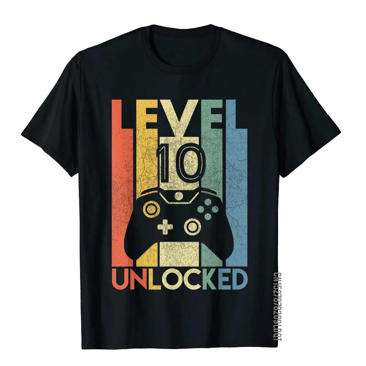 Level 10 Unlocked Shirt Funny Video Gamer 10th Birthday Gift T-Shirt Tees High Quality Cotton Men\'s Top T-Shirts Normal