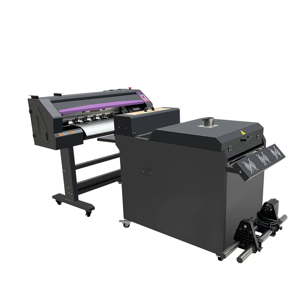 60CM DTF Printer Epson XP600 I3200 Print Head with Powder Shaking Machine A1 DTF Printer Roll Machine Heat Transfer Film Direct