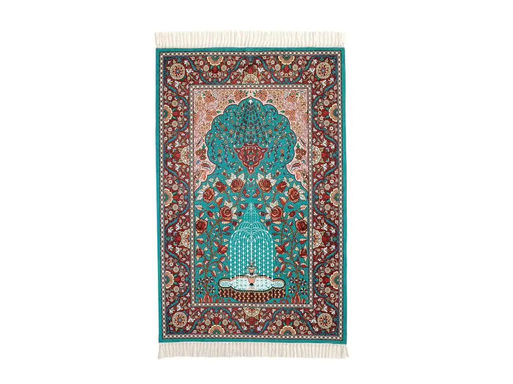 Miraç Digital Printed Lux Prayer Rug Hüma Green