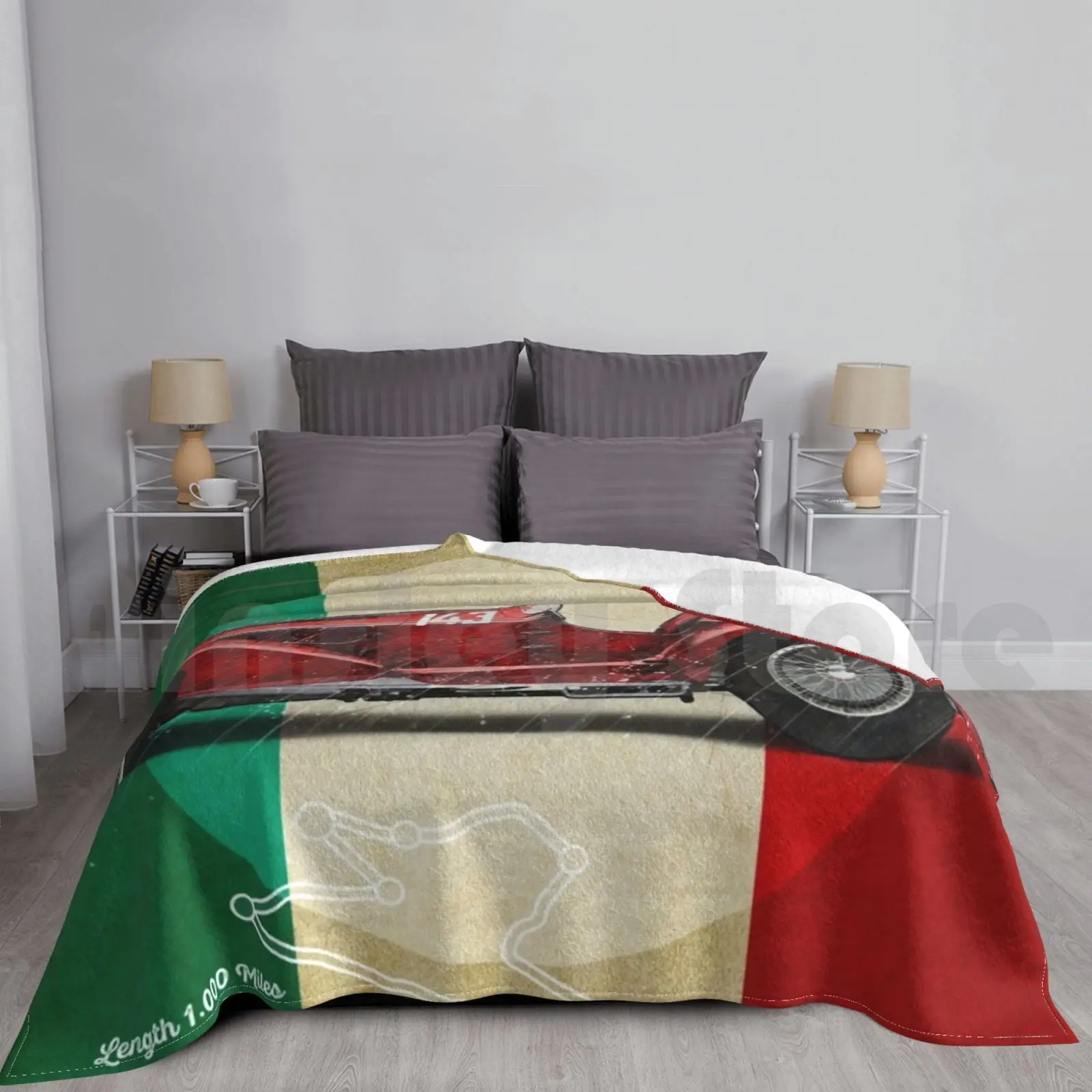 Mille Miglia Vintage Blanket Fashion Custom Race Track Racetrack Raceway Racing Speed Driver