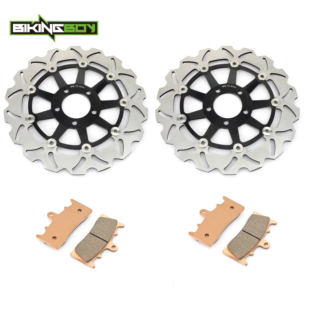 BIKINGBOY Ninja ZX6R 600 98-01 ZX-6R 636 02 ZX9R 98 99 GPZ900R 99-02 ZZ-R ZZR 600 05-08 06 Front Brake Discs Disks Rotors Pads