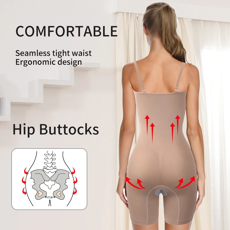 Women Full Body Shaper Firm Tummy Control Shapewear Bodysuit Waist Trainer Cincher Corset Tummy Control Thigh Slimmer Shapewear
