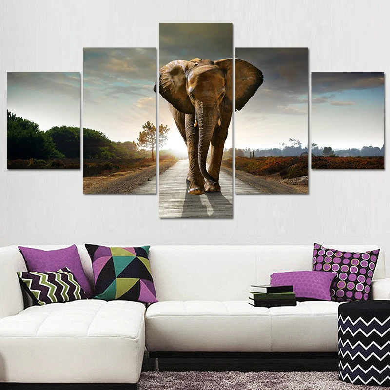 

Multi-Panel Elephant diamond mosaic 5 d diy painting diamond 5 Pieces wild animal diamond embroidery full drill home art,EE2070