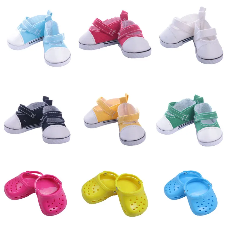 

DOLL 9 Color Fashion Shoes Snadal Fit 18 Inch American 43cm Baby Doll Sneakers Generation ,Birthday Gift