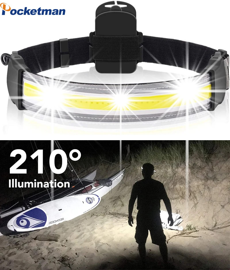 LED Headlamp High lumen Headlamps COB High Bright Headlight  Waterproof Work Light for Hard Hat Camping Cycling Fishing Outdoor