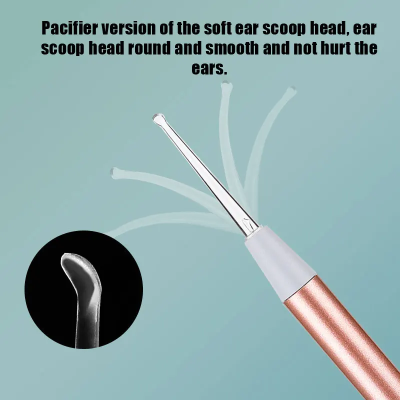 Baby Ear Cleaner Ear Wax Removal Tool Flashlight Earpick Ear Cleaning Earwax Remover Ear Curette Light Spoon with magnifier