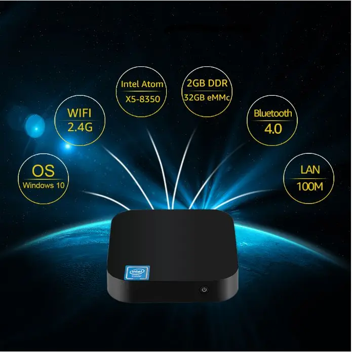 popular W8 pro intel tv box win10 Z8300 4cores 1.84GHz 64bit 2GB 32GB BT 4.0 TF Card 4K x 2K mini pc