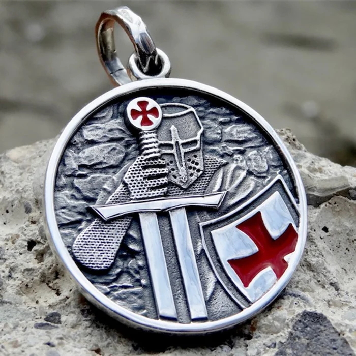 EYHIMD Knights Templar Cross Pendant Necklace 316L Stainless Steel Pendant for Men Biker Party Jewelry Gifts for him