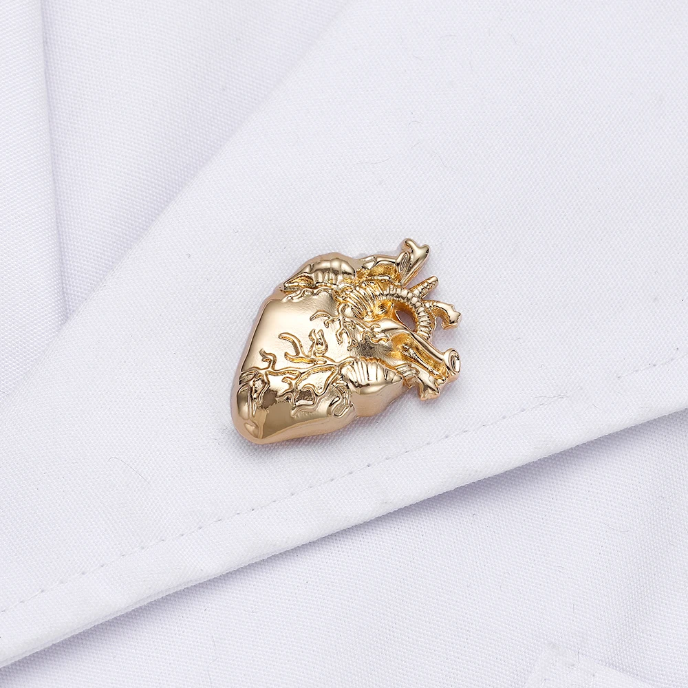 Heart Lapel Pins Metal Shirt Punk Jewelry Gift Cute Physician Medical Pin Badge Gold Color Brooches For Women Accessories