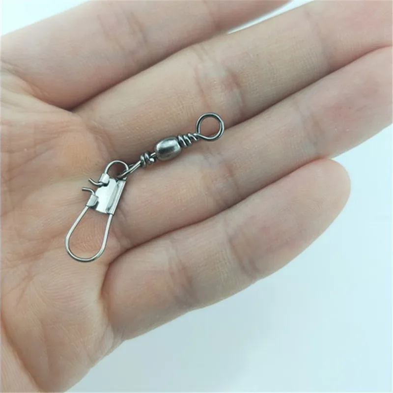 30pcs/lot Fishing Swivels Interlock Snap Lure Tackles Winter Fishing Connector Swivel Copper Carabiners Fish Gear Accessories