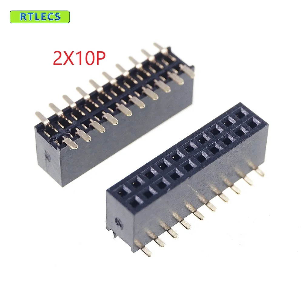 

100pcs 2x10 P 20 pin 1.27mm Pitch Pin Header Female dual row SMT straight Surface Mount PCB Rohs Lead free