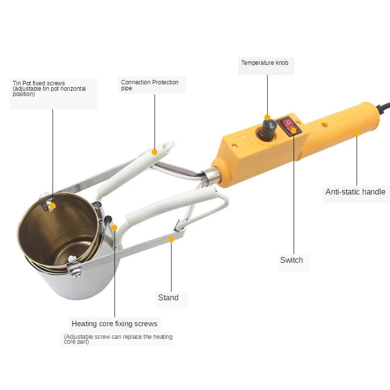 Portable constant temperature tin melting furnace tin plate tin furnace 280W 380W small metal melting furnace